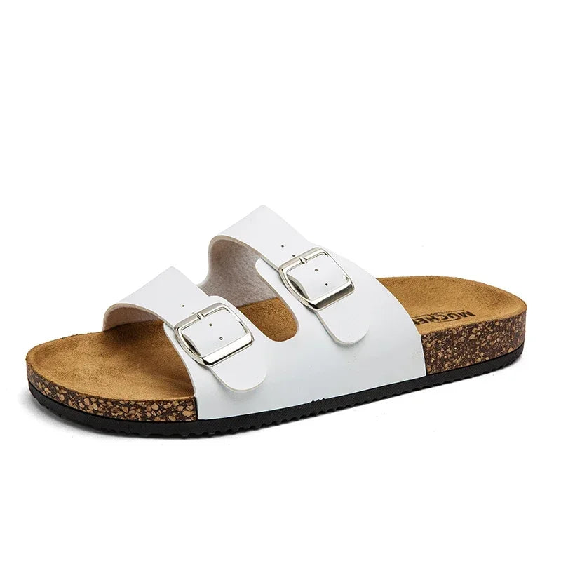Fashion Classic Unisex Slippers for Men Comfortable Summer Cork Shoes for Men Outdoor Sandals Microfiber plus Size 36-46