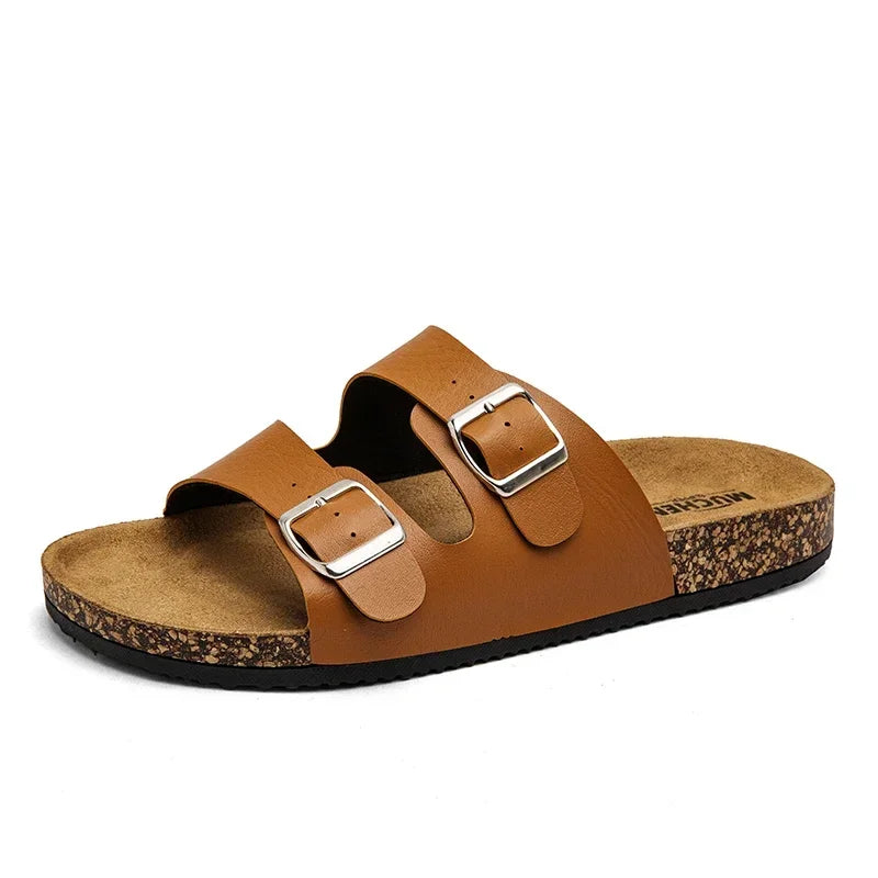 Fashion Classic Unisex Slippers for Men Comfortable Summer Cork Shoes for Men Outdoor Sandals Microfiber plus Size 36-46