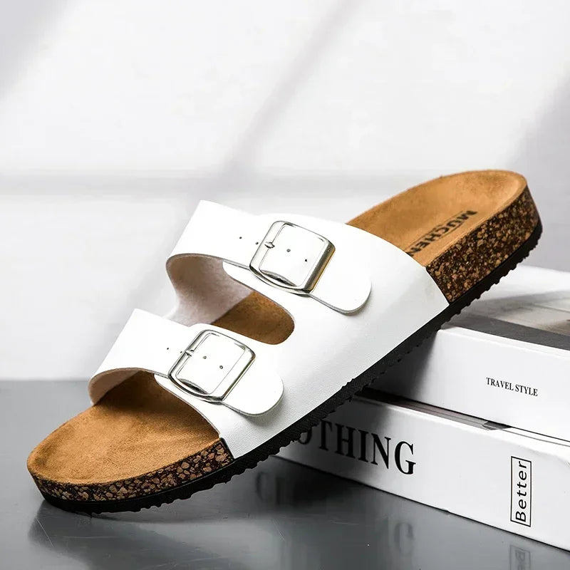 Fashion Classic Unisex Slippers for Men Comfortable Summer Cork Shoes for Men Outdoor Sandals Microfiber plus Size 36-46