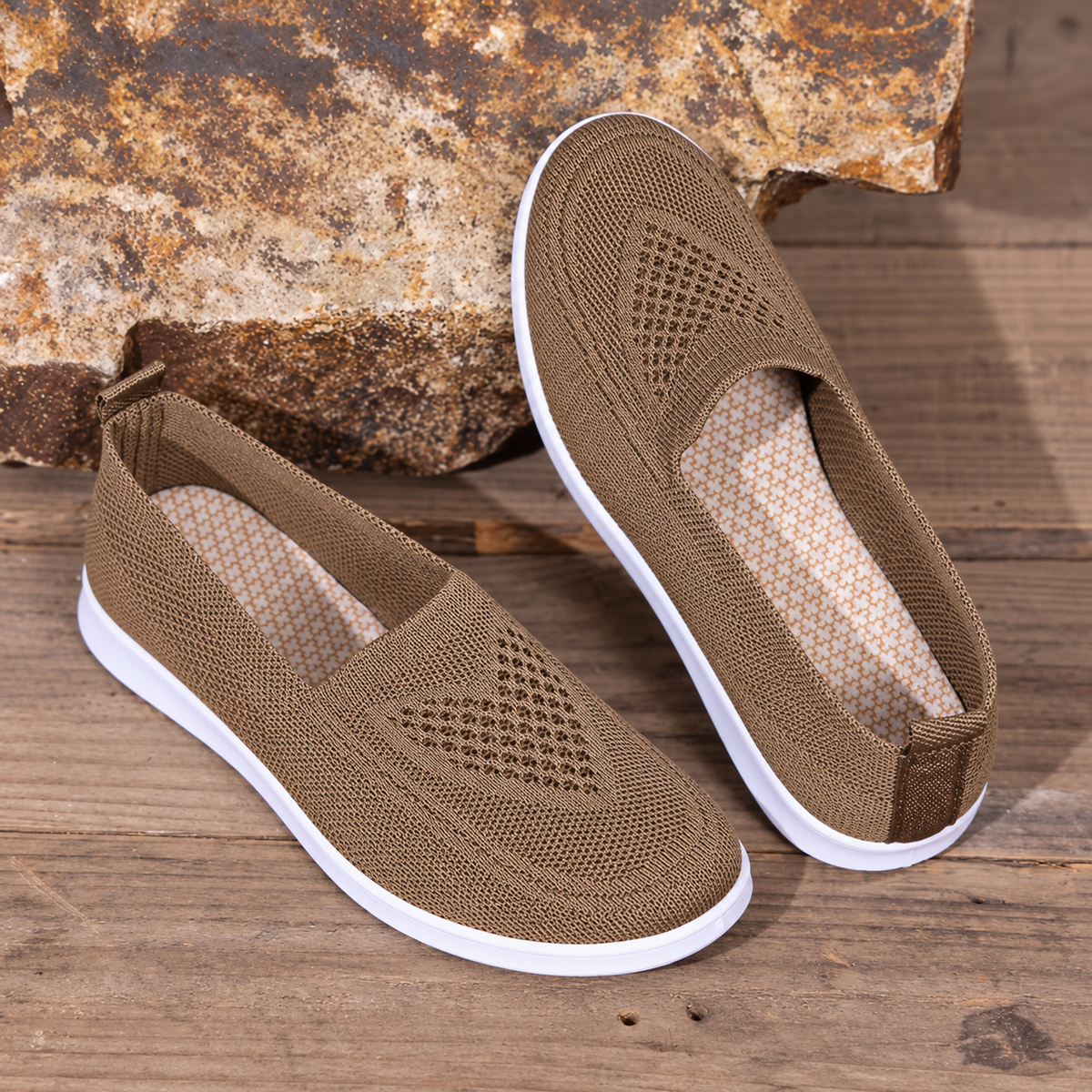 Stylish Lightweight Knit Slip-On Sneakers for Women