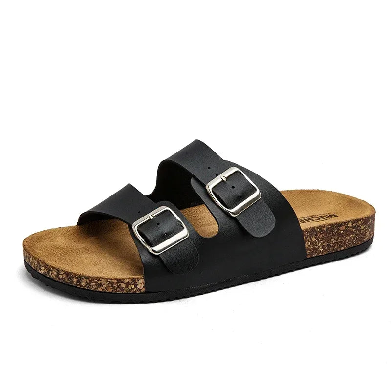 Fashion Classic Unisex Slippers for Men Comfortable Summer Cork Shoes for Men Outdoor Sandals Microfiber plus Size 36-46